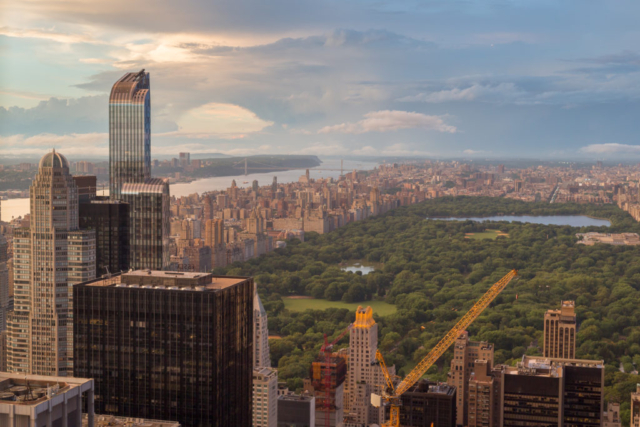 View of New York city & Central Parc from the top of the Rockefeller